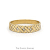 Woven Style Band with Diamond Accents in 10k Yellow Gold - Thumbnail 1