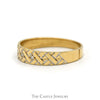 Woven Style Band with Diamond Accents in 10k Yellow Gold - Thumbnail 3