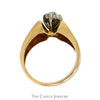 Marquise Shaped Diamond Cluster Ring with Etched Cross Sides in 10k Yellow Gold - Thumbnail 2