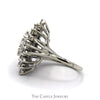 2.5cttw Marquise Shaped Diamond Cluster Ring in 14k White Gold - Thumbnail 2