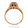 Oval Cut Pink Tourmaline Ring with Cocoa Diamond Halo in 14k Rose Gold - Thumbnail 2