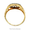 Kentucky Diamond Cluster Ring with Open Filigree Sides in 10k Yellow Gold - Thumbnail 2
