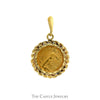 1988 Liberty Coin Pendant in 14k Yellow Gold Rope Bezel & Bail - Thumbnail 1
