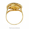 1988 Panda Coin Ring with Diamond Halo in 10k Yellow Gold Rope Designed Bezel Setting - Thumbnail 2