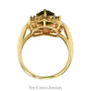 Oval Peridot Ring with Diamond Accented Filigree Halo in 10k Yellow Gold - Thumbnail 2