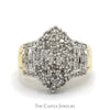 1/2cttw Marquise Shaped Diamond Cluster Ring with Accented Sides in 10k Yellow Gold - Thumbnail 1