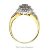 1/2cttw Marquise Shaped Diamond Cluster Ring with Accented Sides in 10k Yellow Gold - Thumbnail 2
