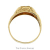 Diamond Solitaire Nugget Style Ring in 10k Yellow Gold - Thumbnail 2