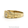 Diamond Solitaire Nugget Style Ring in 10k Yellow Gold - Thumbnail 3