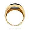 Black Onyx Men's Ring with Illusion Set Diamond Accents in 14k Yellow Gold - Thumbnail 2