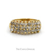 3/4cttw Three Row Diamond Cluster Ring in 14k Yellow Gold - Thumbnail 1