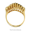 3/4cttw Three Row Diamond Cluster Ring in 14k Yellow Gold - Thumbnail 2