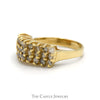 3/4cttw Three Row Diamond Cluster Ring in 14k Yellow Gold - Thumbnail 3