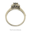1cttw Round Diamond Engagement Ring with Diamond Halo and Accented Sides in 14k White Gold - Thumbnail 2