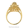 3/4cttw Diamond Starburst Cluster Ring in 10k Yellow Gold - Thumbnail 2
