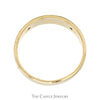 Engraved Cross Designed Band with Diamond Accented Sides in 14k Yellow Gold - Thumbnail 2