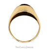 Bezel Set Oval Garnet Ring with Polished Sides in 10k Yellow Gold - Thumbnail 2