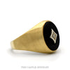 Side profile of the 10k yellow gold onyx ring - Thumbnail 2