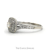 3/4cttw Diamond Engagement Ring with Double Halo and Accented Split Shank Sides in 14k White Gold - Thumbnail 3