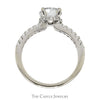2cttw Round Lab Grown Diamond Bridal Set with Diamond Accented Sides and Matching Band in 10k White Gold - Thumbnail 2