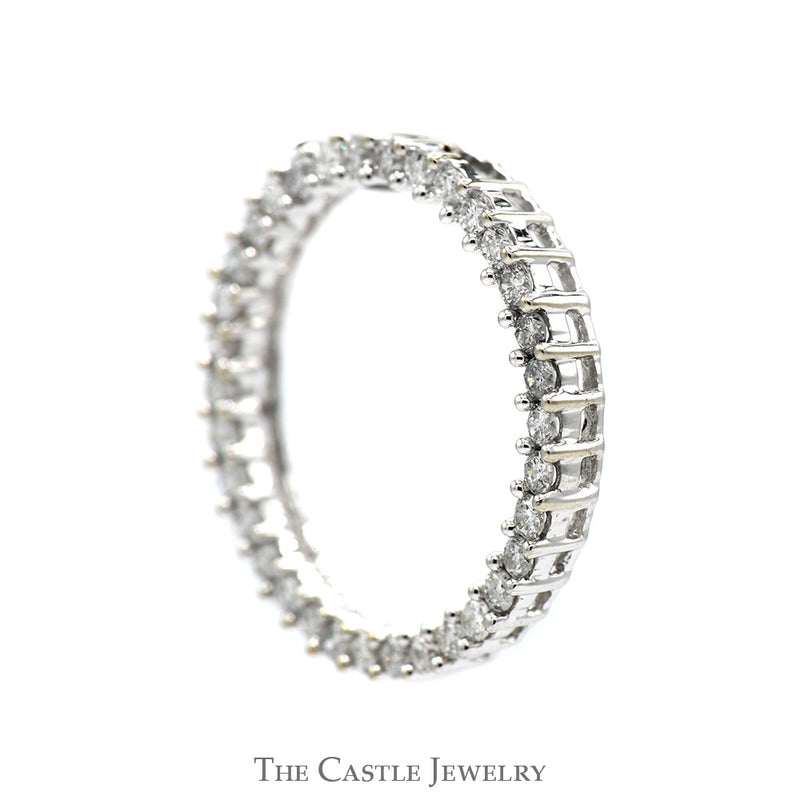 1cttw Round Diamond Open Circle of Love Pendant in 14k White Gold