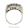 2cttw 3 Row Round Diamond Cluster Ring with Split Shank Sides in 14k White Gold - Thumbnail 2
