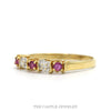 Alternating Ruby & Illusion Set Diamond Stackable Band in 10k Yellow Gold - Thumbnail 3