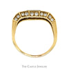 Geometric 1cttw Round Diamond Cluster Men's Band in 10k Yellow Gold - Thumbnail 2