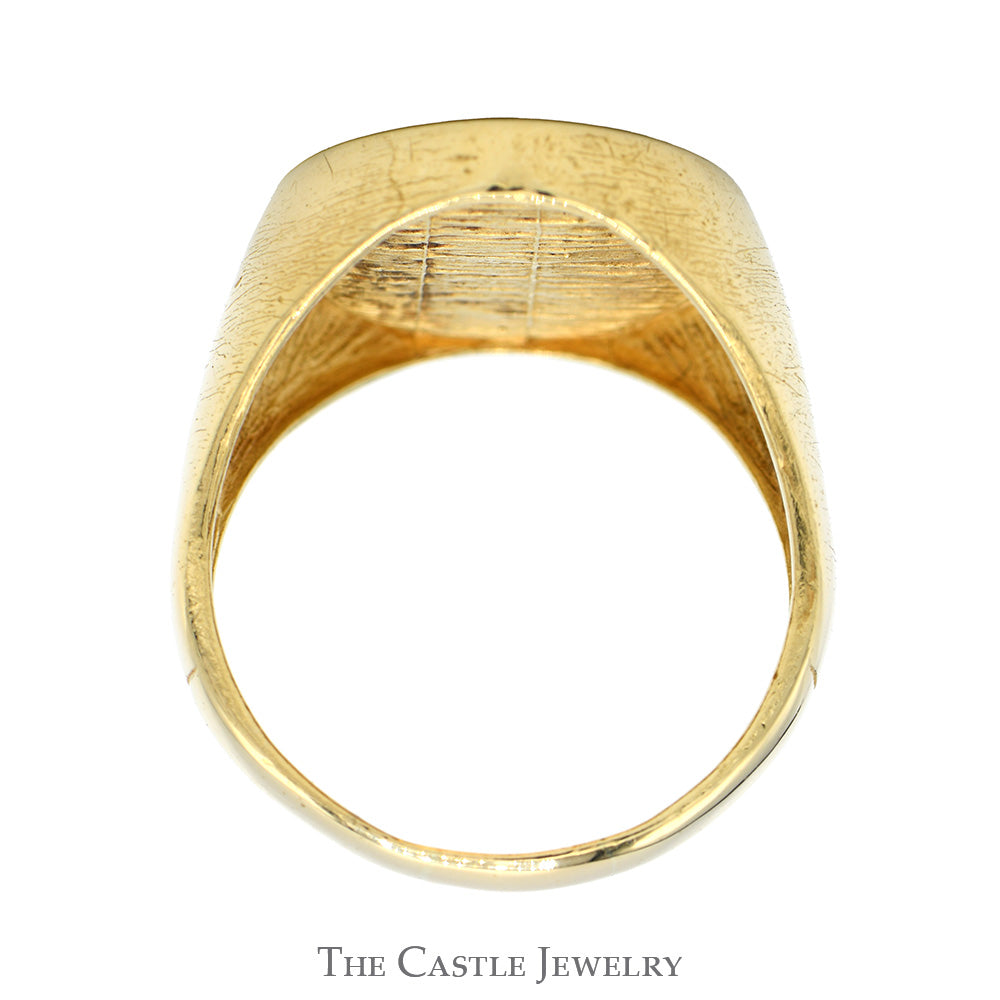 Gold Coal Miner's Ring with Engraved Pick Axe and Shovel in 10k Yellow Gold