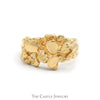 Textured Nugget Style Men's Ring in 14k Yellow Gold - Thumbnail 1