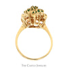 Round Diamond & Emerald Spiral Cluster Ring in 14k Yellow Gold - Thumbnail 2