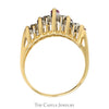 5 Marquise Cut Ruby Band with Diamond Accents in 14k Yellow Gold - Thumbnail 2
