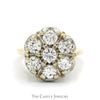 2.5cttw Round Shaped 7 Diamond Cluster Ring in 14k Yellow Gold - Thumbnail 1