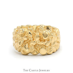 Men's Gold Nugget Style Ring in 10k Yellow Gold - Size 12.75