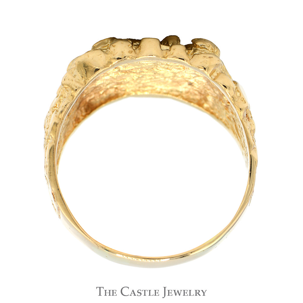 Men's Gold Nugget Style Ring in 10k Yellow Gold - Size 12.75