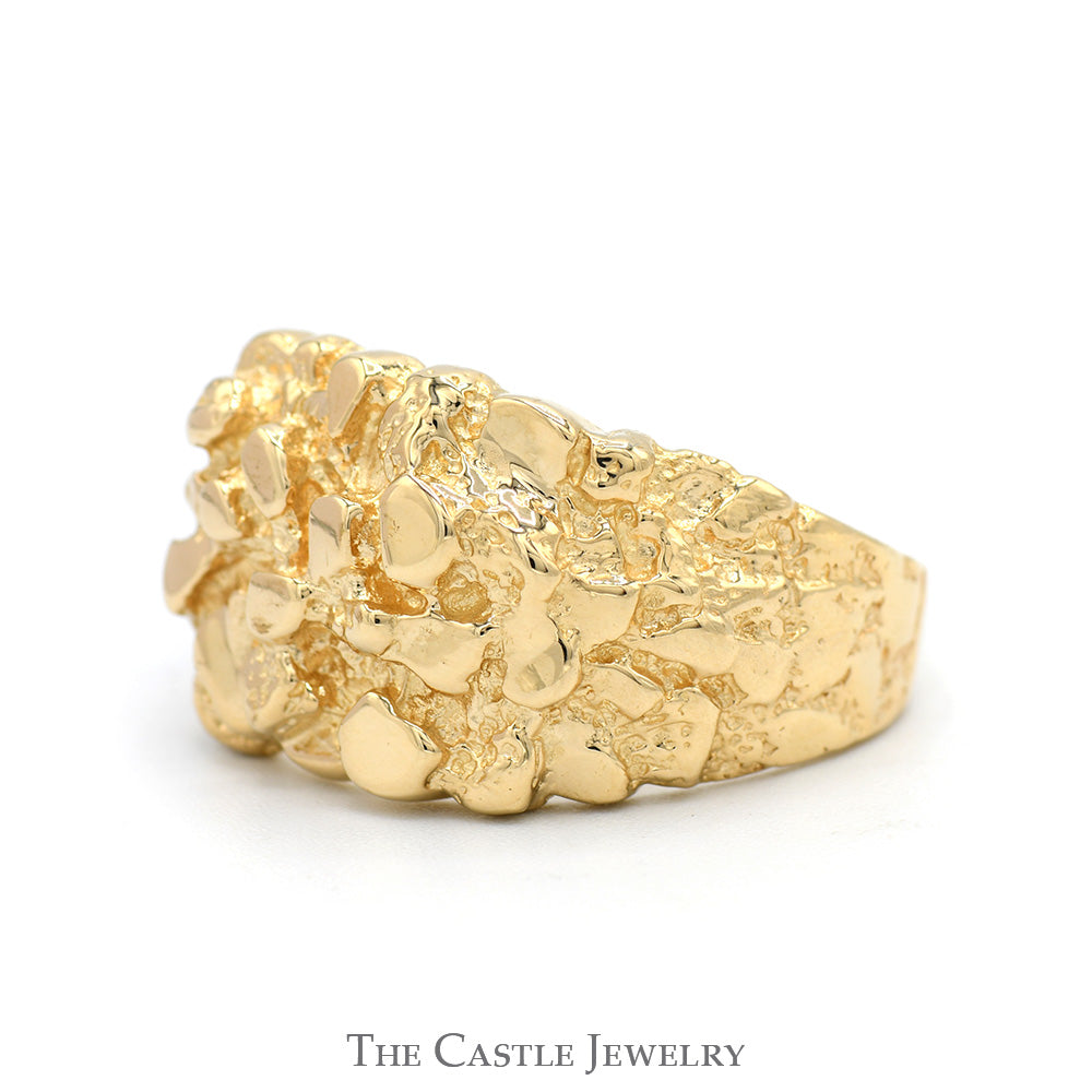 Men's Gold Nugget Style Ring in 10k Yellow Gold - Size 12.75