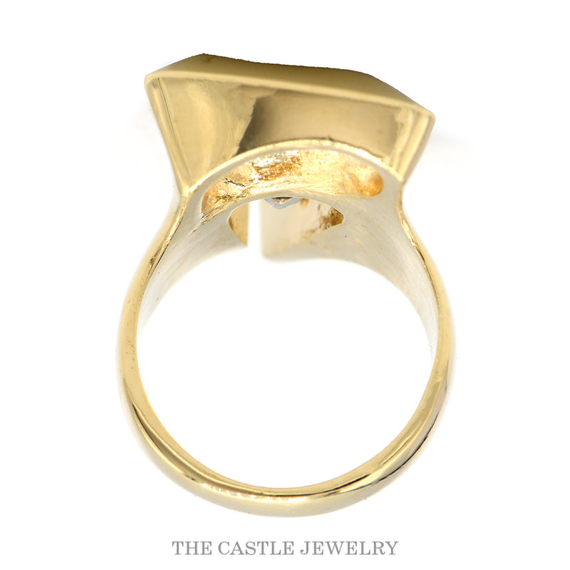 .75ct Pear Diamond & Sapphire Modern Fashion Ring in 14k Yellow Gold