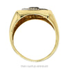 Front-facing view of the 10k yellow gold eagle ring with diamond pavé - Thumbnail 3