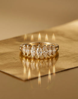 0.96ctw Seven-Stone Marquise Diamond Anniversary Band in 14k Yellow Gold