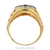 Front-facing view of the 10k yellow gold Kentucky Cluster diamond ring showing the full diamond dome - Thumbnail 3