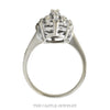 Front-facing view of the 14k white gold diamond halo cluster - Thumbnail 3