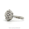 Side profile of the 14k white gold oval diamond cluster - Thumbnail 2