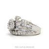2cttw Round Diamond Cluster Bridal Ring with Swirled Diamond Accented Sides in 14k White Gold - Thumbnail 2