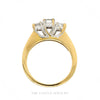 Front-facing view of the 18k yellow gold 3-stone diamond ring with channel-set shoulders - Thumbnail 2
