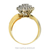 Front-facing view of the marquise shaped round diamond cluster ring in 14k yellow gold - Thumbnail 3