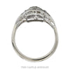 Front-facing view of the 10k white gold OEC diamond shield ring - Thumbnail 3