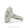Side profile of the 10k white gold Art Deco shield ring - Thumbnail 2