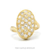 14k yellow gold 1ctw oval diamond pavé cocktail ring — top view - Thumbnail 1