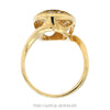 Front-facing view of the 14k yellow gold diamond cocktail ring - Thumbnail 3