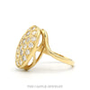 Side profile of the 14k yellow gold oval diamond ring - Thumbnail 2
